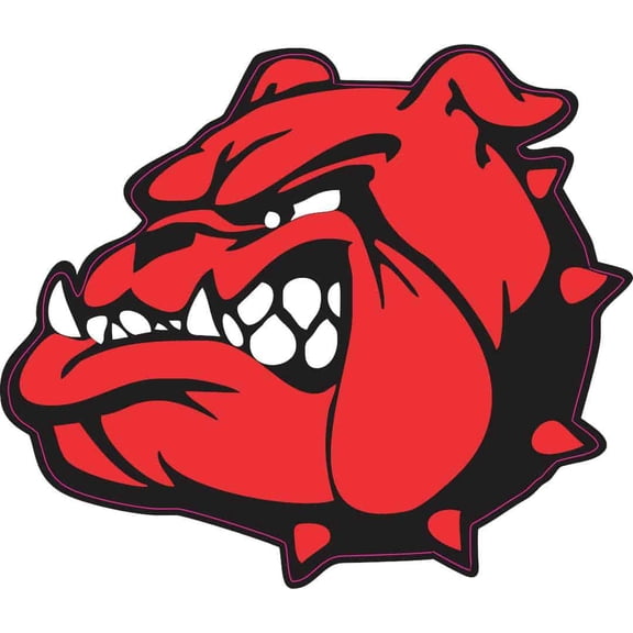 StickerTalk Left Facing Red Bulldog Sticker, 3.5 inches x 3 inches