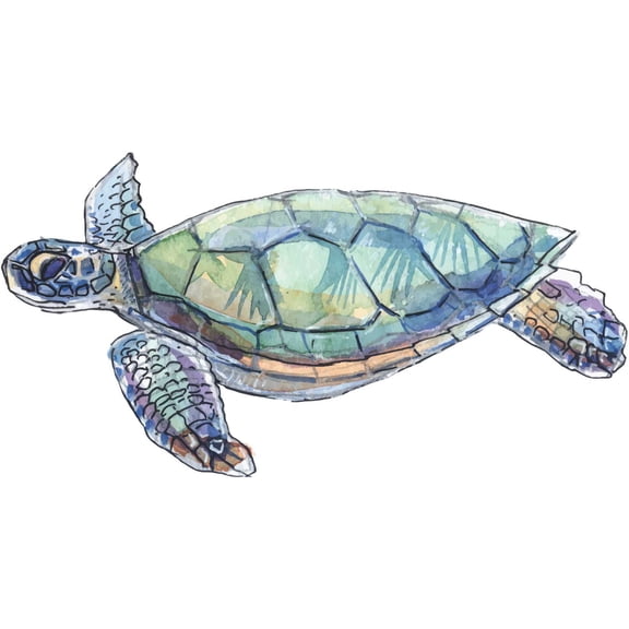 StickerTalk Left Facing Sea Turtle Vinyl Sticker, 5.5 inches x 3 inches