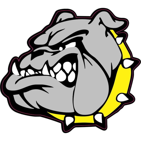 StickerTalk Left Facing Yellow Collared Bulldog Vinyl Sticker, 3