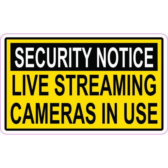 StickerTalk Live Streaming Cameras in Use Vinyl Sticker, 5 inches x 3 inches