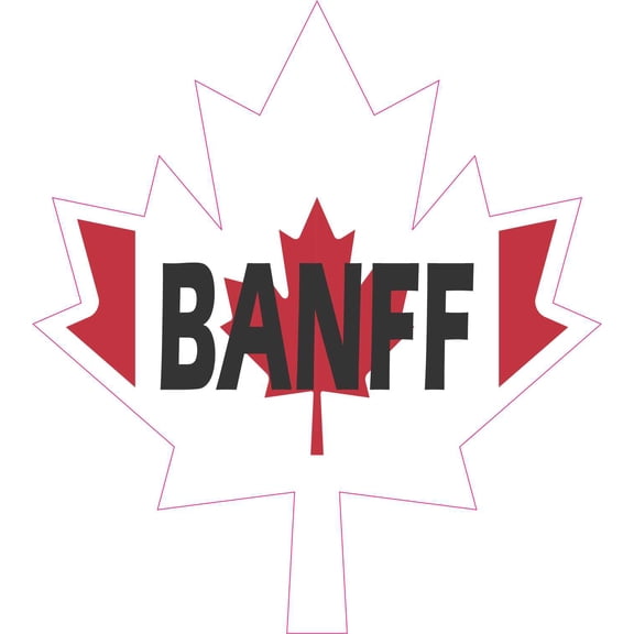 StickerTalk Maple Leaf Banff Vinyl Sticker, 4.5 inches x 5 inche