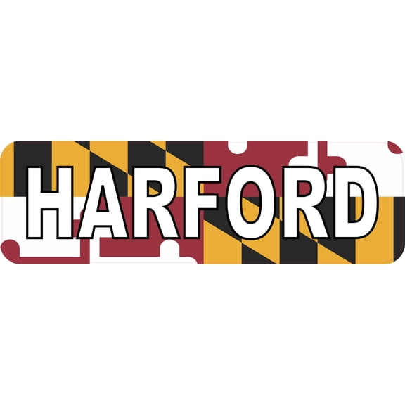 StickerTalk Maryland Flag Harford Vinyl Sticker, 10 inches x 3 inches