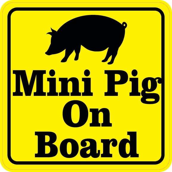 StickerTalk Mini Pig on Board Vinyl Sticker, 4 inches x 4 inches