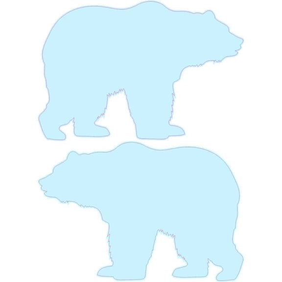 StickerTalk Mirrored Blue Bear Vinyl Stickers, 1 sheet of 2 stickers, 3 inches x 2 inches each