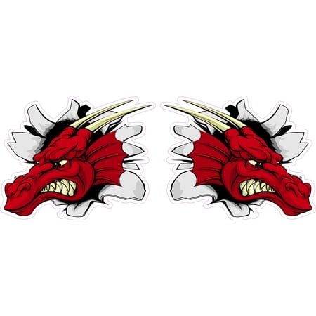 StickerTalk Mirrored Dragon Mascot Stickers, 3 inches x 2.5 inches