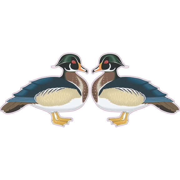 StickerTalk Mirrored Wood Duck Vinyl Sticker Sheet, 3 inches by 2.5 inches