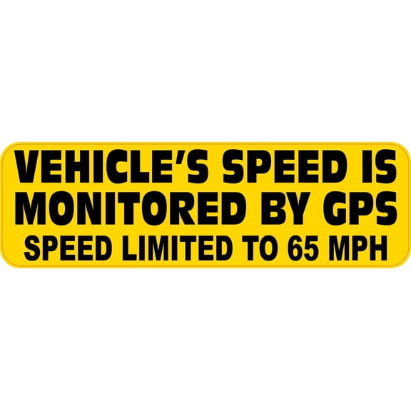 StickerTalk Monitored By GPS Speed Limited to 65 MPH Sticker, 10 inches x 3 inches