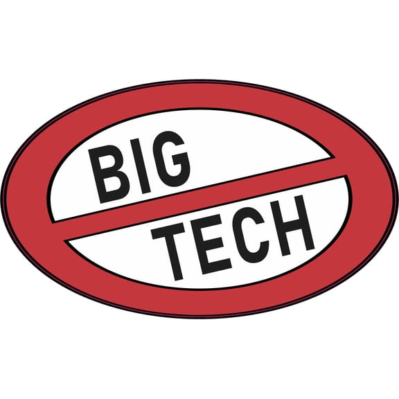 StickerTalk No Big Tech Vinyl Sticker, 5 inches x 3 inches