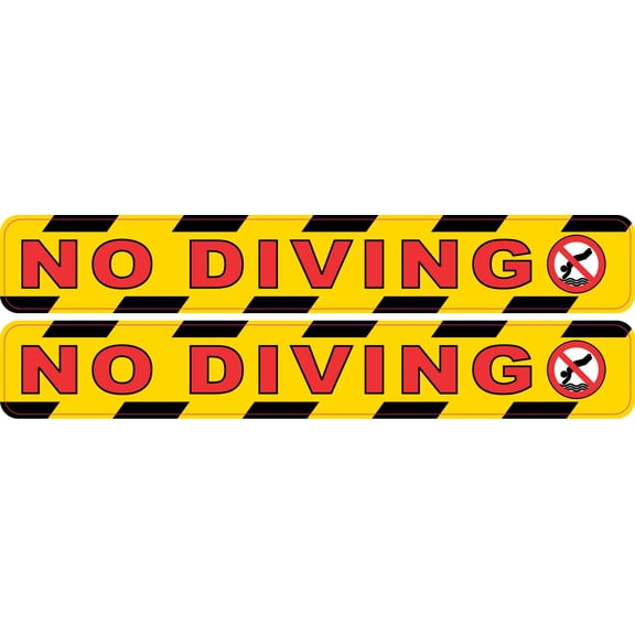 StickerTalk No Diving Vinyl Stickers, 1 sheet of 2 stickers, 7 i