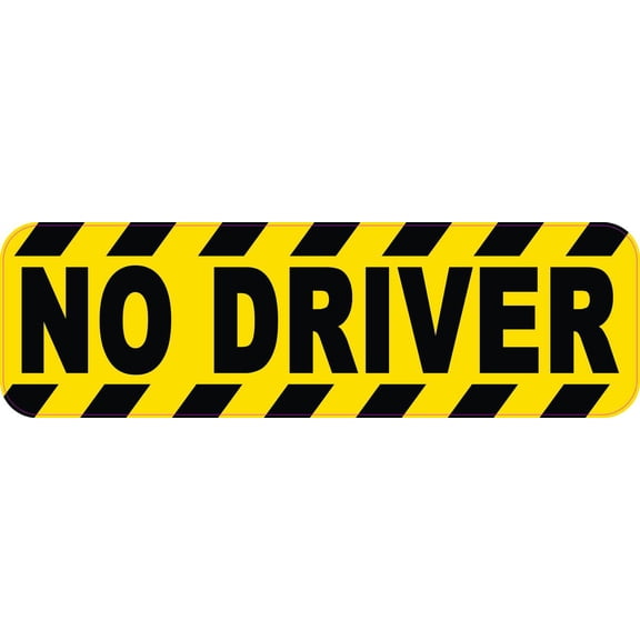 StickerTalk No Driver Vinyl Sticker, 10 inches x 3 inches