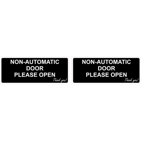 StickerTalk Non-Automatic Door Please Open Vinyl Stickers, 1 sheet of 2 stickers, 5 inches x 2 inches each