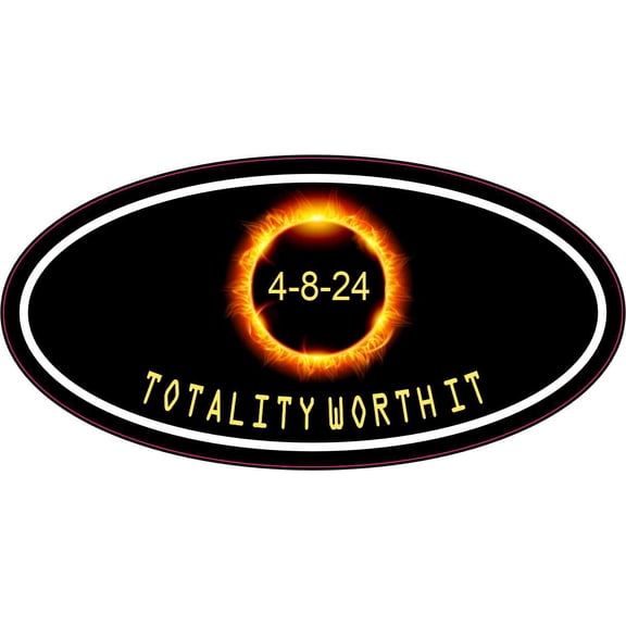 StickerTalk North American Eclipse Totality Worth It Sticker, 4 inches x 2 inches