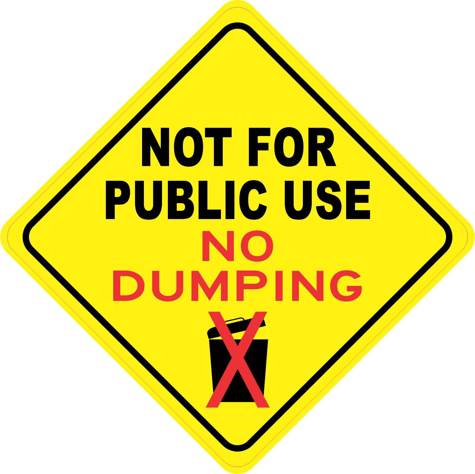 StickerTalk Not for Public Use No Dumping Vinyl Sticker, 5 inches x 5