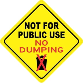 StickerTalk Not for Public Use No Dumping Vinyl Sticker, 5 inches x 5 inches