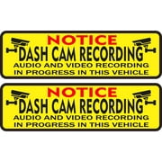 StickerTalk Notice Dash Cam Vinyl Stickers, 1 sheet of 2 stickers, 5 inches x 1.5 inches each