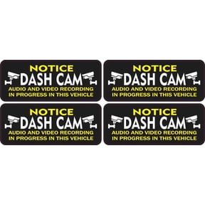 StickerTalk Notice Dash Cam Vinyl Stickers, 1 sheet of 4 sticker
