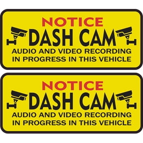 StickerTalk Notice Dash Cam Vinyl Stickers, 4.75 inches x 2 inches