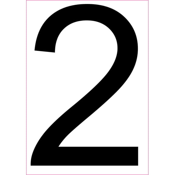 StickerTalk Number 2 Magnet, 3.5 inches x 5 inches