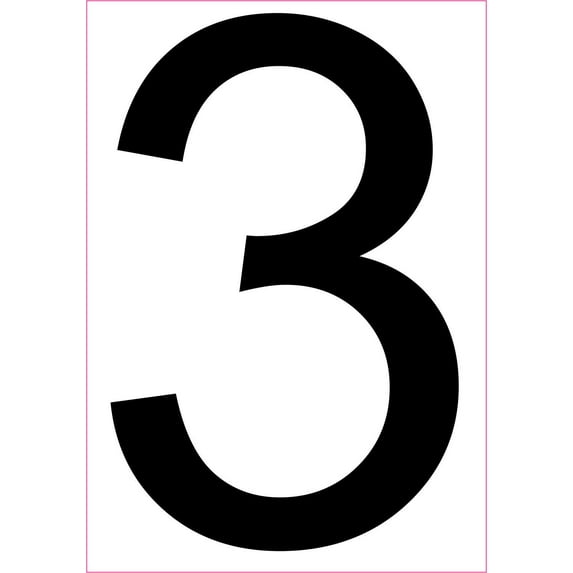 StickerTalk Number 3 Magnet, 3.5 inches x 5 inches
