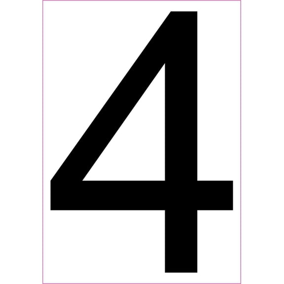 StickerTalk Number 4 Magnet, 3.5 inches x 5 inches