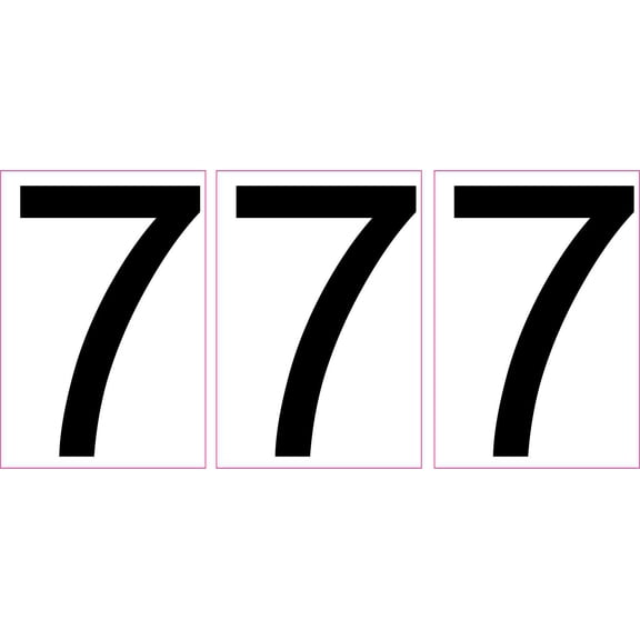 StickerTalk Number 7 Vinyl Stickers, 1 sheet of 3 stickers, 1.7