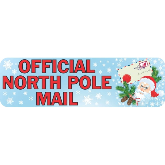 StickerTalk Official North Pole Mail Vinyl Sticker, 10 inches x