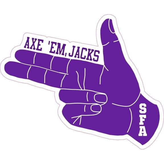 StickerTalk Officially Licensed SFA Axe Em Jacks Hand Sticker, 4 inches x 3.3 inches