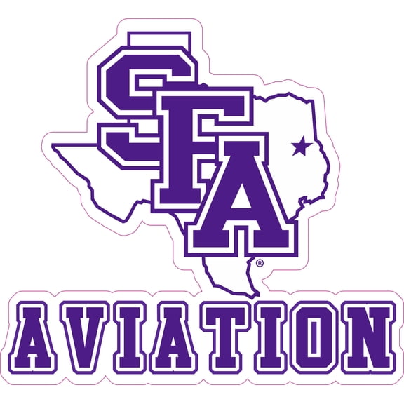 StickerTalk Officially Licensed SFASU Aviation Texas Vinyl Sticker, 5.5 inches by 5 inches
