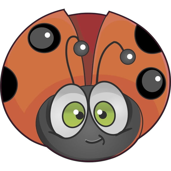 StickerTalk Orange Ladybug Sticker, 5 inches x 4.5 inches