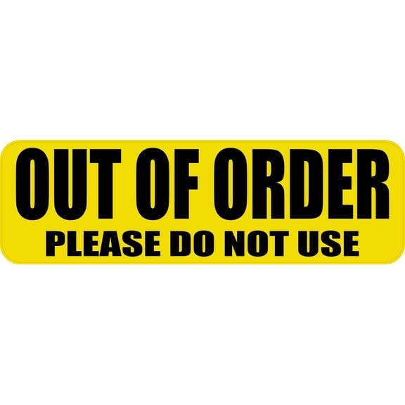 StickerTalk Out Of Order Please Do Not Use Sticker, 10 inches x 3 inches