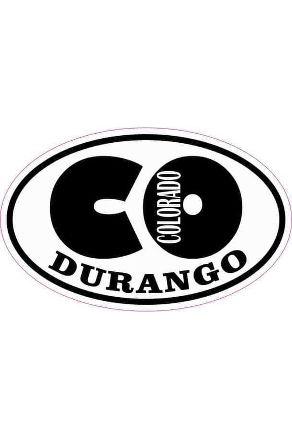 Oval CO Durango Colorado Vinyl Sticker, 4 inches x 2.5 inches