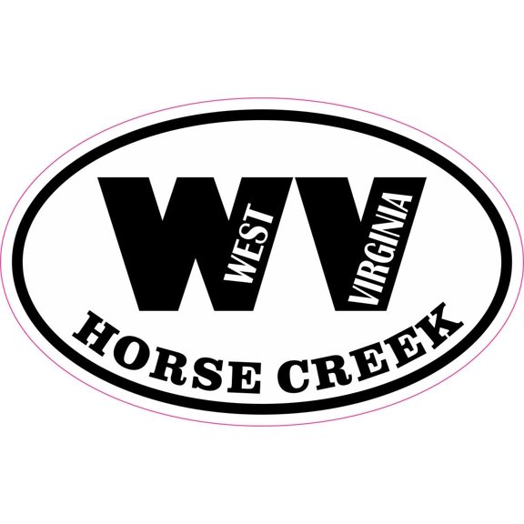 StickerTalk Oval Horse Creek WV Vinyl Sticker, 4 inches x 2.5 inches