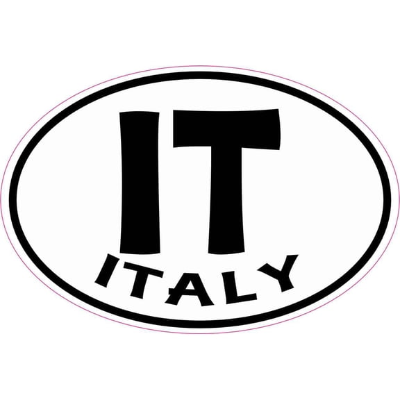 StickerTalk Oval IT Italy Vinyl Sticker, 4.25 inches x 2.75 inches