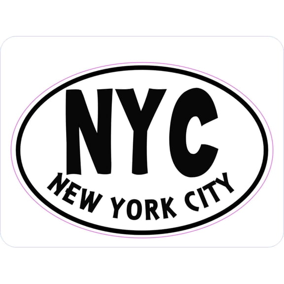 StickerTalk Oval NYC New York City Vinyl Sticker, 4.75 inches x 3.25 inches