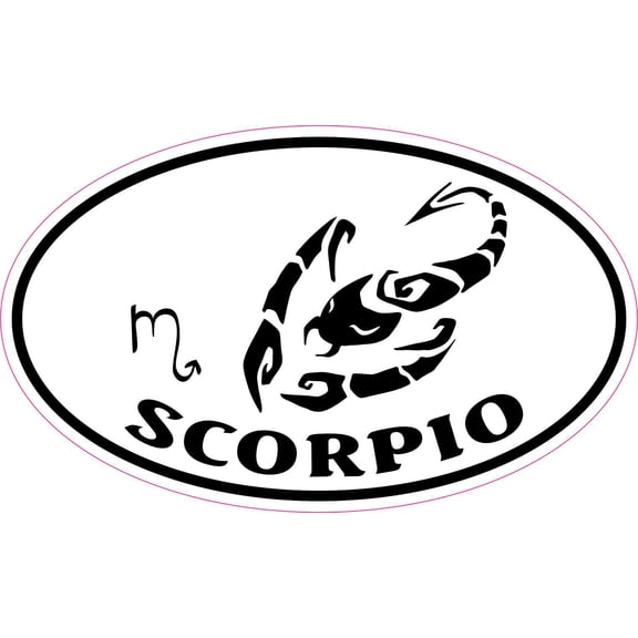 StickerTalk Oval Scorpio Vinyl Sticker, 5 inches x 3 inches