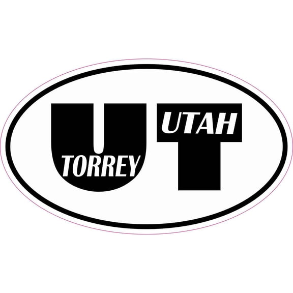 StickerTalk Oval UT Torrey Utah Vinyl Sticker, 5 inches x 3 inches