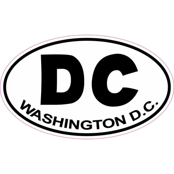 StickerTalk Oval Washington DC Vinyl Sticker, 5 inches x 3 inches