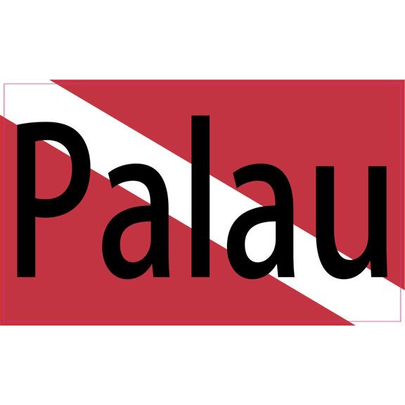 StickerTalk Palau Dive Flag Vinyl Sticker, 5 inches by 3 inches