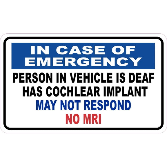 StickerTalk Person in Vehicle has Cochlear Implant Sticker, 5 in