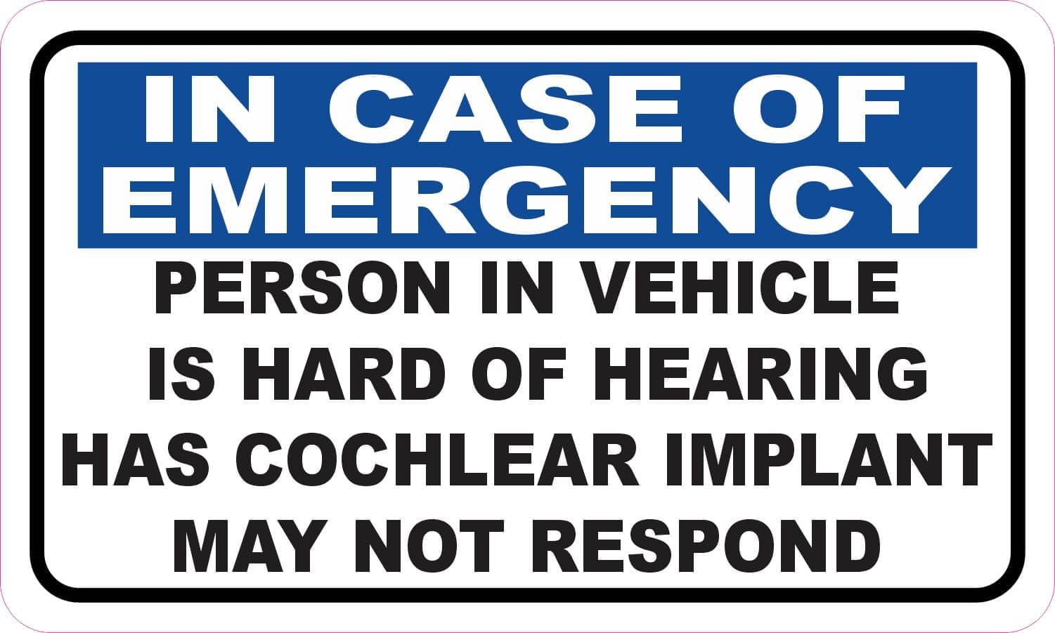StickerTalk Person in Vehicle has Cochlear Implant Sticker, 5 inches x ...