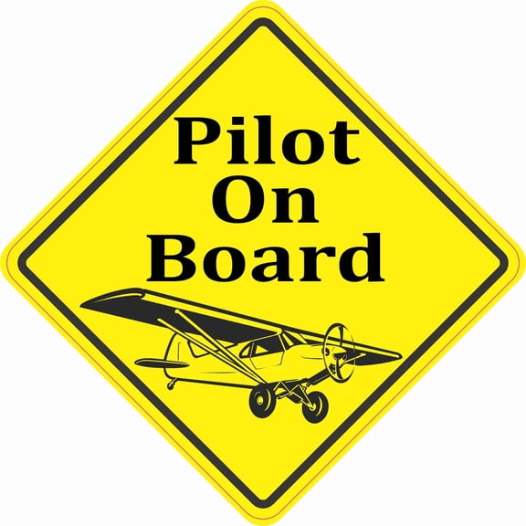 StickerTalk Pilot On Board Aviation Vinyl Sticker, 5 inches by 5 inches