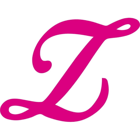 StickerTalk Pink Cursive Letter Z Monogram Sticker, 4 inches x 3 inches