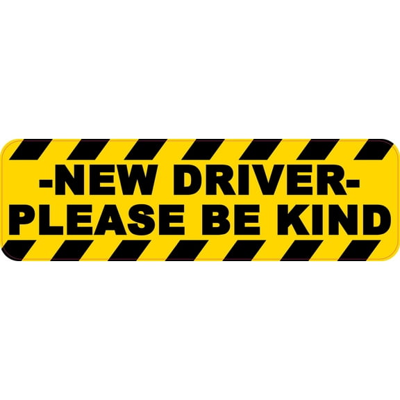 StickerTalk Please Be Kind New Driver Vinyl Sticker, 10 inches x 3 inches
