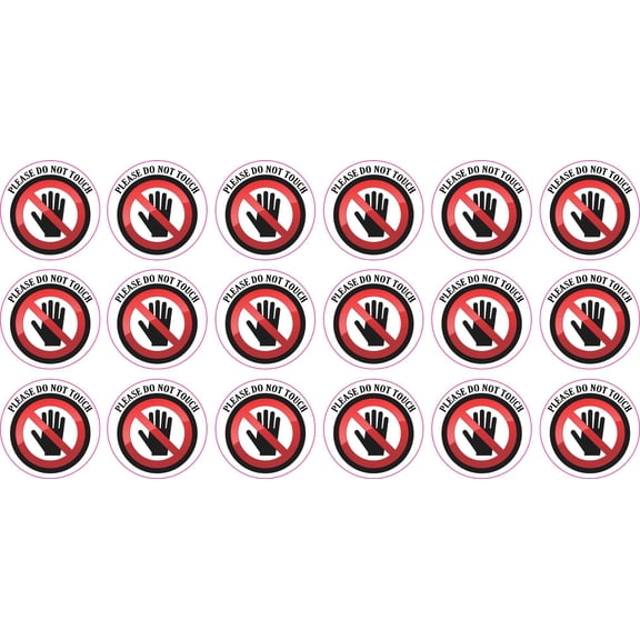StickerTalk Please Do Not Touch Vinyl Stickers, 1 sheet of 18 st