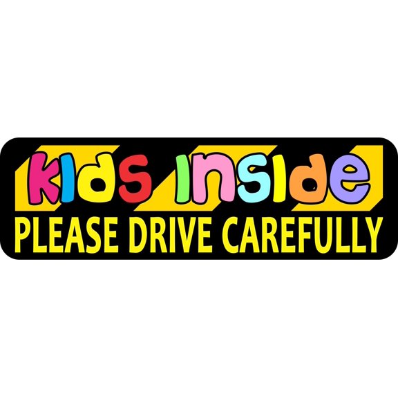 StickerTalk Please Drive Carefully Kids Inside Vinyl Sticker, 10 inches x 3 inches