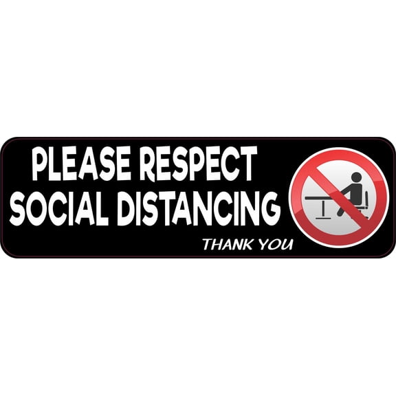 StickerTalk Please Respect Social Distancing Magnet, 10 inches x 3 inches