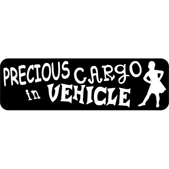 StickerTalk Precious Cargo in Vehicle Vinyl Sticker, 10 inches x 3 inches