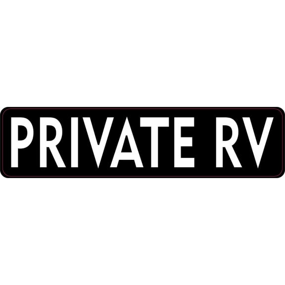 StickerTalk Private RV Vinyl Sticker, 8.25 inches x 2 inches