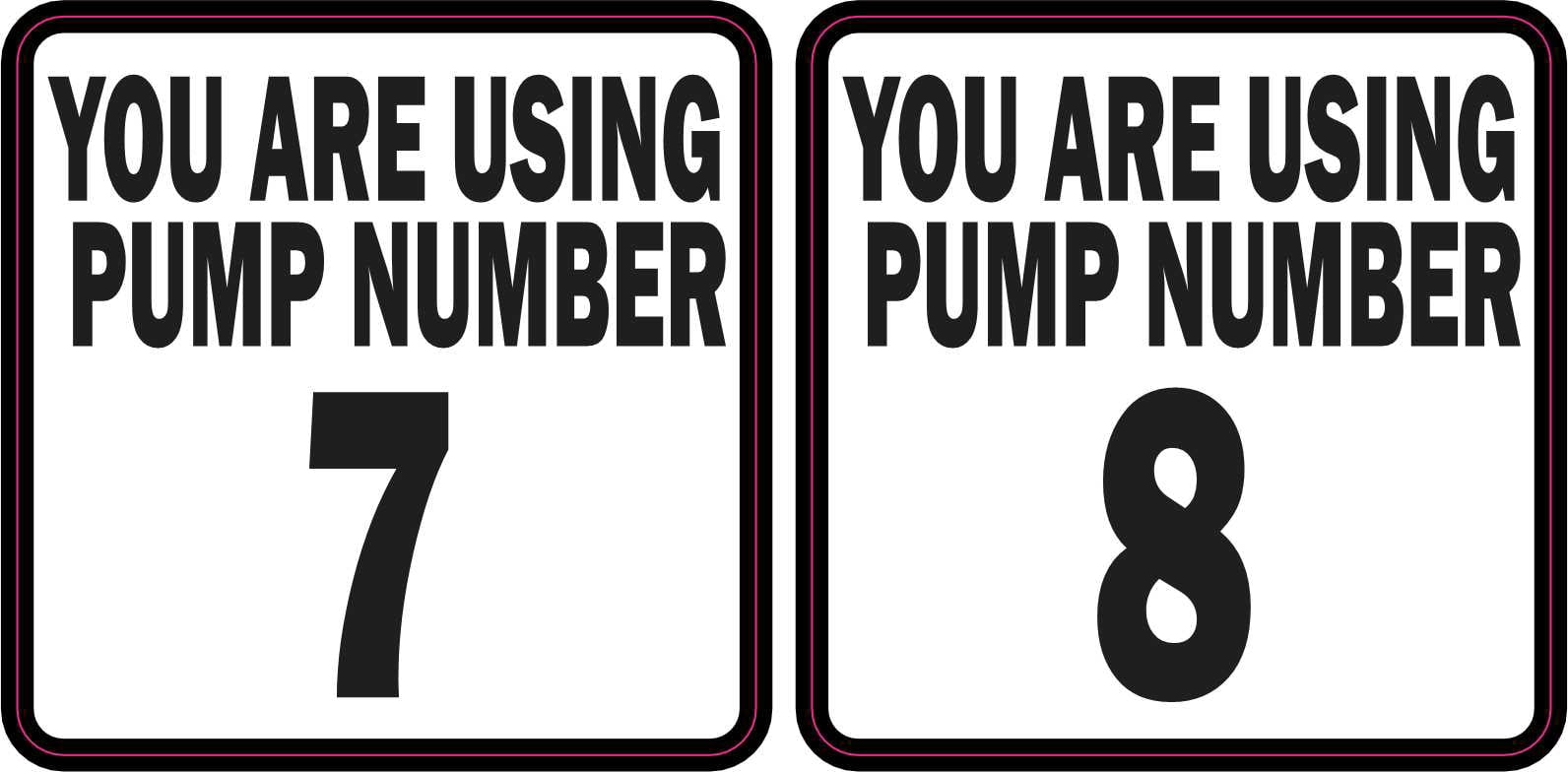 StickerTalk Pump Number 7 and 8 Vinyl Stickers, 1 sheet of 2 stickers ...