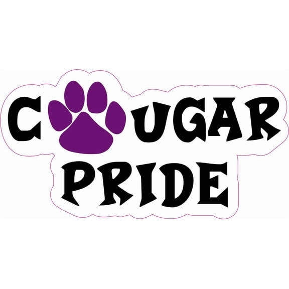 StickerTalk Purple Paw Cougar Pride Vinyl Sticker, 5 inches x 2.5 inches
